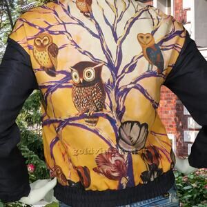 Me&city Owl Floral Print Bomber Jacket XS